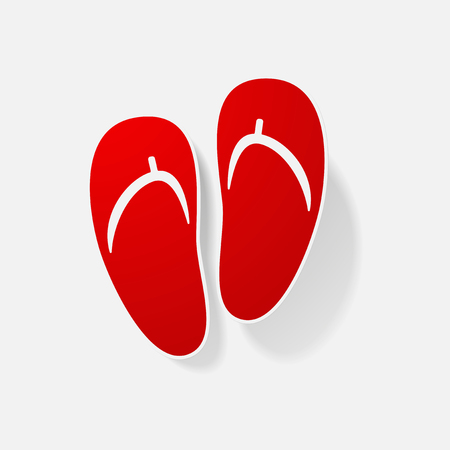 Sticker paper products realistic element design illustration Sandalsのイラスト素材