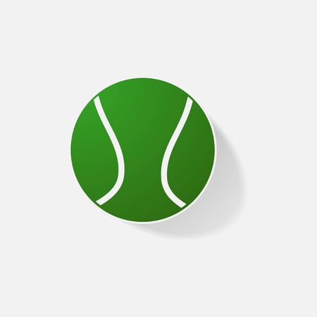 Sticker paper products realistic element design illustration Tennis Ballのイラスト素材
