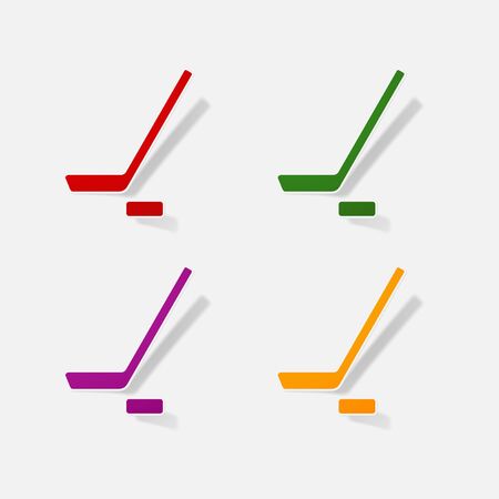 Sticker paper products realistic element design illustration stick and puckのイラスト素材