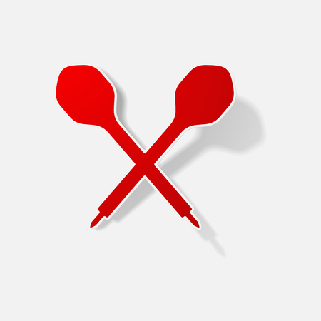 Sticker paper products realistic element design illustration dartsのイラスト素材