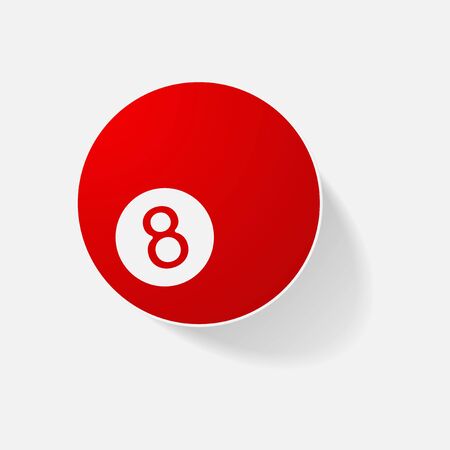 Sticker paper products realistic element design illustration billiard ballのイラスト素材