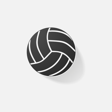 Sticker paper products realistic element design illustration volleyballのイラスト素材