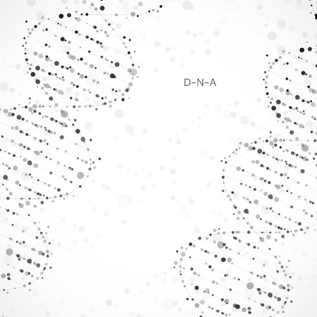 Abstract DNA background. Vector illustration. Beautiful structure of the spiral moleculeのイラスト素材