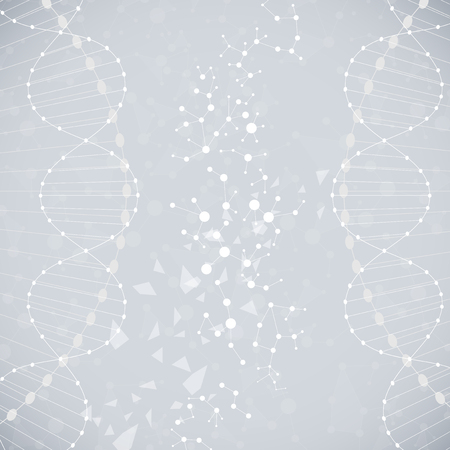 Abstract DNA background. Vector illustration. Beautiful structure of the spiral molecule. Science conceptのイラスト素材
