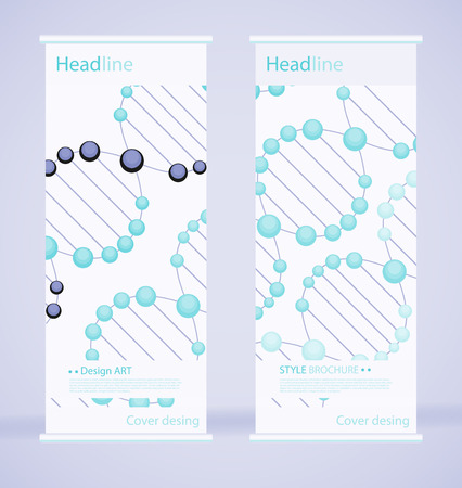 Dna template is the best as a business presentation, used in marketing and advertising, molecule flyer and banner, the annual report. Elements on a dark grey backgroundのイラスト素材
