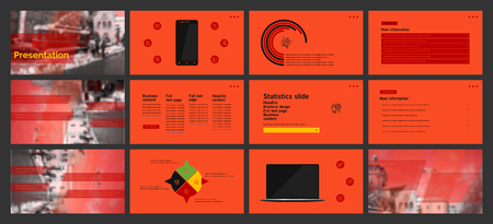 This template is the best as a business presentation, used in marketing and advertising, flyer and banner, the annual report. Elements on a dark grey backgroundのイラスト素材