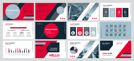 This template is the best as a business presentation, used in marketing and advertising, flyer and banner, the annual report. Elements on a dark grey backgroundのイラスト素材