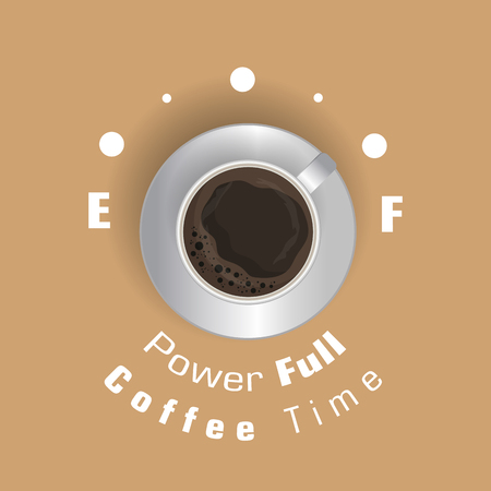 Coffee excellent drink always. Cool design. Colorful picture. Vector illustrationのイラスト素材