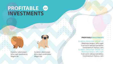 Cover pet care instructions brochure. Vector illustrationのイラスト素材