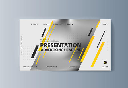 Business presentation brochure advertising goods and services. Vector illustrationのイラスト素材