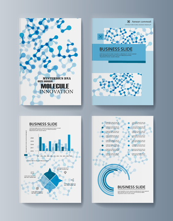 Set of brochures for marketing the promotion goods and services on market. Vector illustrationのイラスト素材