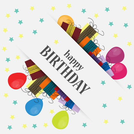 Colorful greeting card. Present Birthday. Congratulations on the holiday. Vector illustrationのイラスト素材
