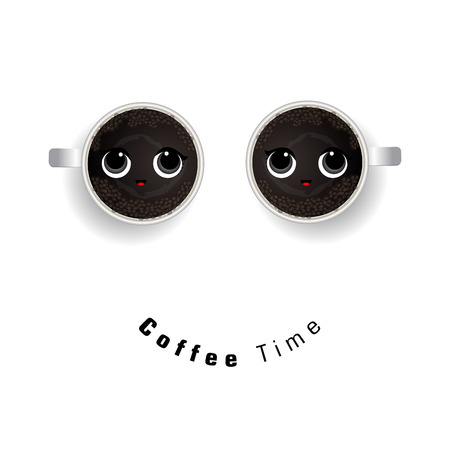 Coffee excellent drink always. Cool design. Colorful picture. Vector illustrationのイラスト素材