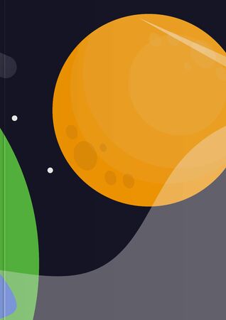 Brochure cover study of space and the solar system. Vector illustration