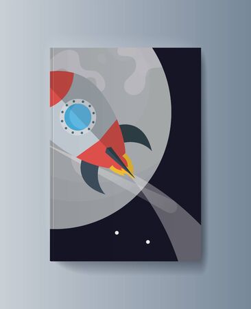 Business presentation brochure space exploration and the trajectory of planets. Vector illustrationのイラスト素材