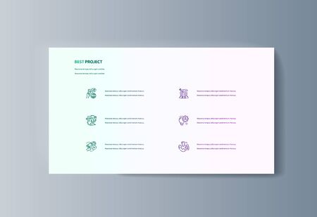 Business presentation brochure infographics advertising goods and services. Vector illustrationのイラスト素材