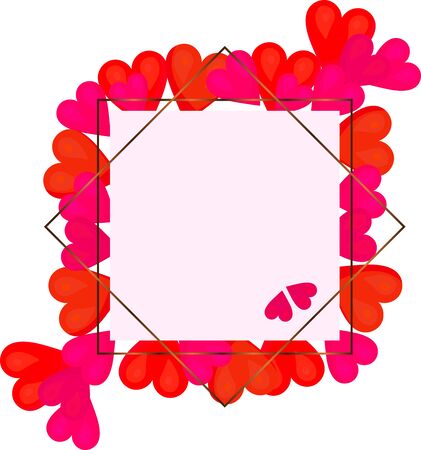 Vintage frame with shape of hearts. Element for design.のイラスト素材