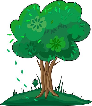 Life happens on a tree with the concept of wild nature. Vector illustrationのイラスト素材