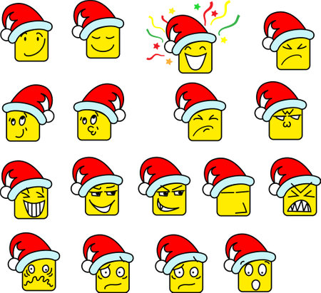 Vector illustration New Year hat icon set.のイラスト素材