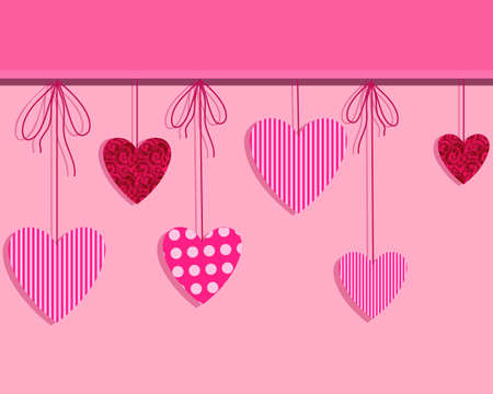 Vector holiday design card with paper hearts .のイラスト素材