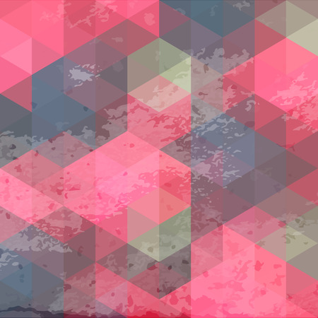 Geometric background with grunge texture. Retro wallpaper, banner, cover, flyer, web designのイラスト素材