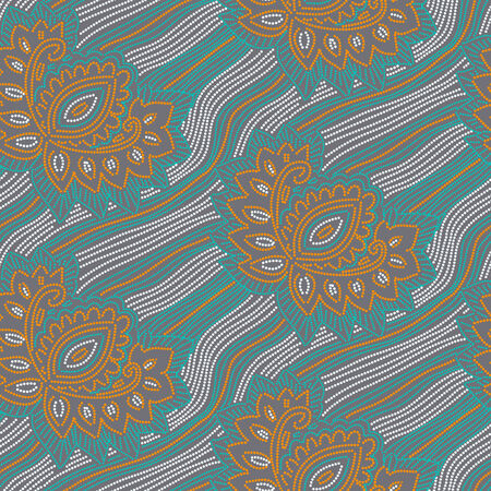 Floral seamless pattern with points. Ethnic dotted texture. Abstract background. backdrop mobile smartphone tablet desktop wallpaper banner web design element scrap booking textile vector illustrationのイラスト素材
