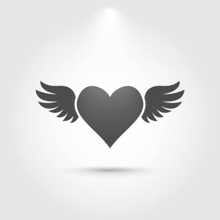 Heart with wings icon Love concept Valentine card.のイラスト素材
