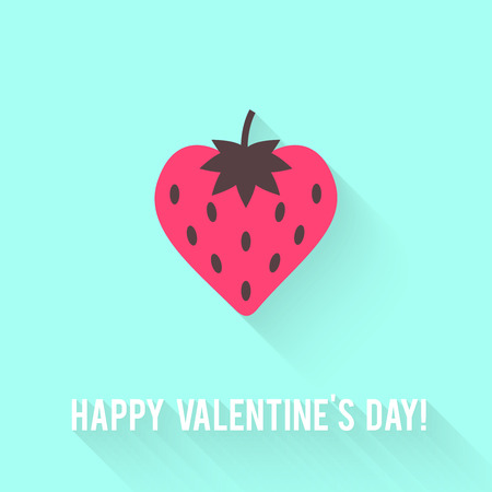 Valentines Day greeting card. Love concept in flat style. Vector illustration EPS10.のイラスト素材