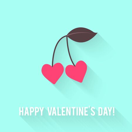 Valentines Day greeting card. Love concept in flat style. Vector illustration EPS10.のイラスト素材