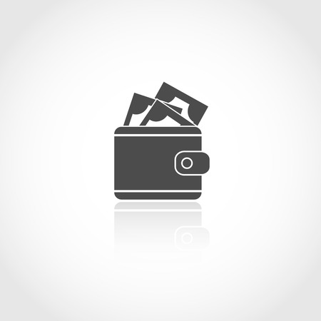 Wallet with money vector icon. Financial earning concept.のイラスト素材