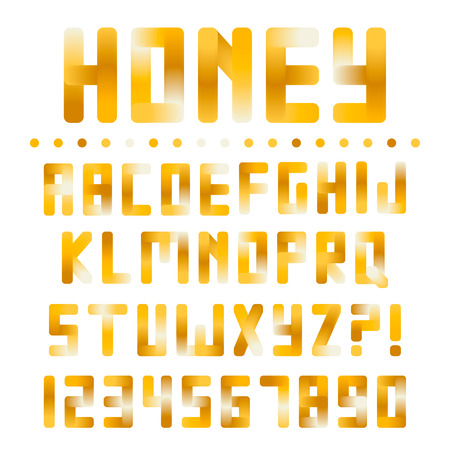 Colorful bright font with gradient transitions. Summer lettersのイラスト素材