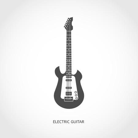 Musical modern instrument guitar flat vector flat iconのイラスト素材