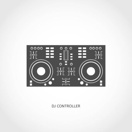 Musical modern instrument mixing console flat vector flat iconのイラスト素材