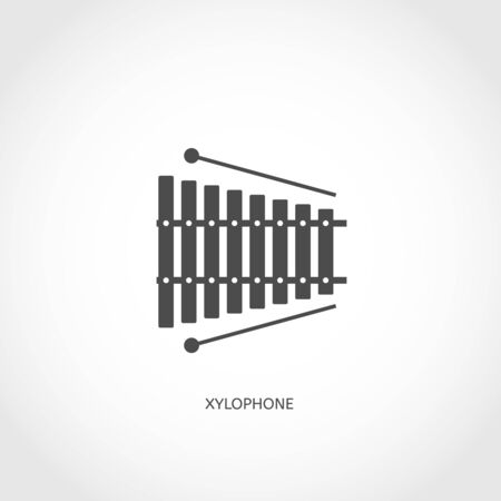 Musical modern instrument xylophone flat vector flat iconのイラスト素材