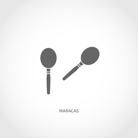 Musical modern instrument maracas flat vector flat iconのイラスト素材