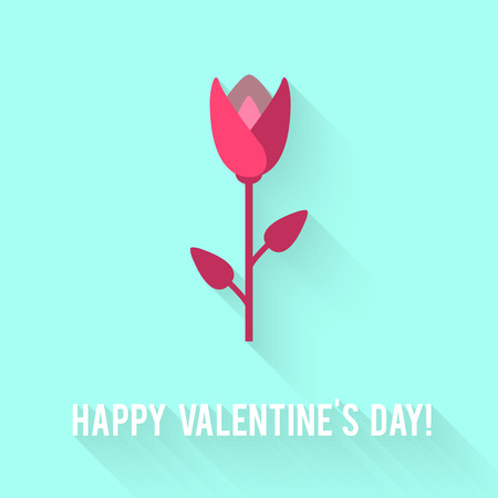 Valentines Day greeting card. Love concept in flat style. のイラスト素材