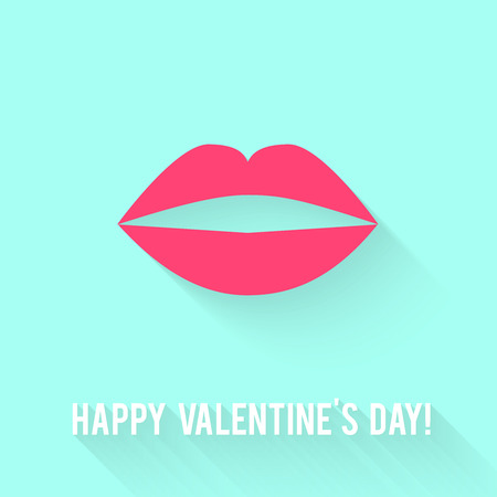 Valentines Day greeting card. Love concept in flat style. のイラスト素材