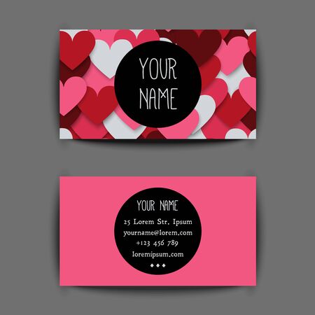Love Business card template with creative geometric patternのイラスト素材
