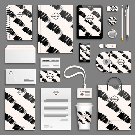 Pastel corporate identity template set. Business stationery mock-up with logo. Branding design.のイラスト素材