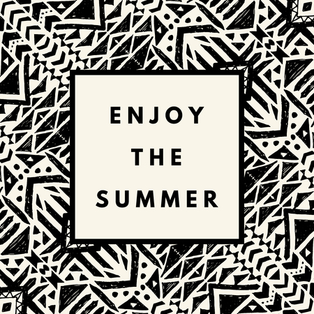 Enjoy the summer hipster boho chic background with aztec tribal mexican texture.のイラスト素材