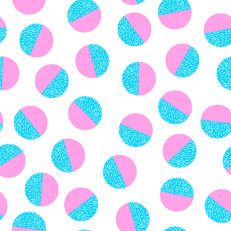 Geometric trendy 80s retro memphis seamless pattern. Funky hipster texture for phone case, poster, textile, art printのイラスト素材