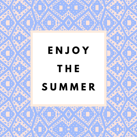 Summer hipster boho chic background with aztec tribal mexican texture. Minimal printable journaling card, creative card, art print, minimal label design for banner, poster, flyer.のイラスト素材