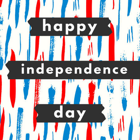 Happy USA Independence day card on geometric minimal background. 4th of July holiday poster.のイラスト素材