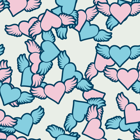 Colorful hearts seamless pattern. Valentine design. Design template for holiday and wedding card, wallpaper, background. Vector illustration EPS 10のイラスト素材