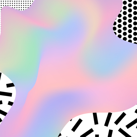 Holographic memphis backgroundのイラスト素材