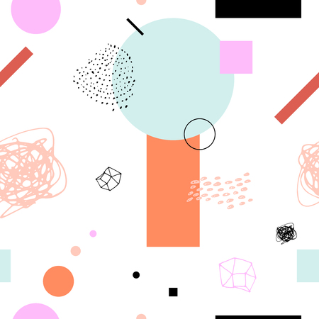 Geometric funky seamless pattern design.のイラスト素材