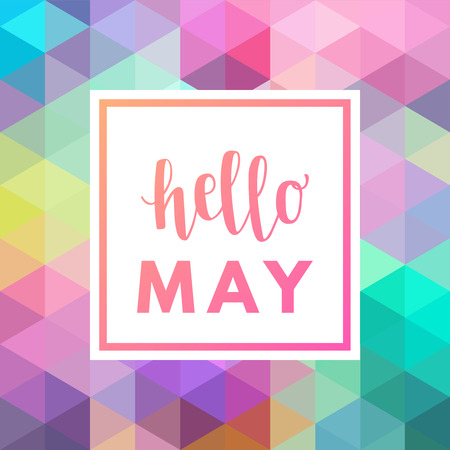 Hello May sale banner for online shopping with discount offer.のイラスト素材