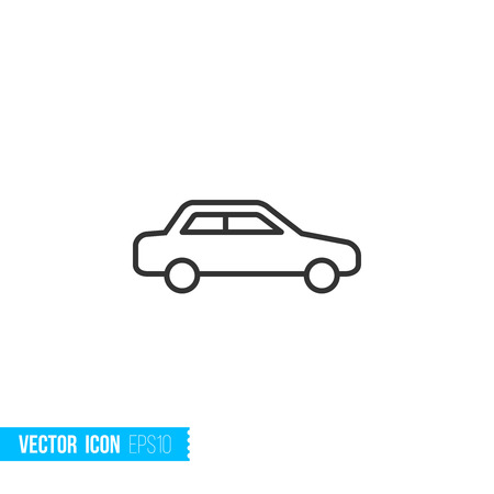 Car sedan linear icon editable pixel perfect. Sign of auto, automobile isolated on white backgroundのイラスト素材