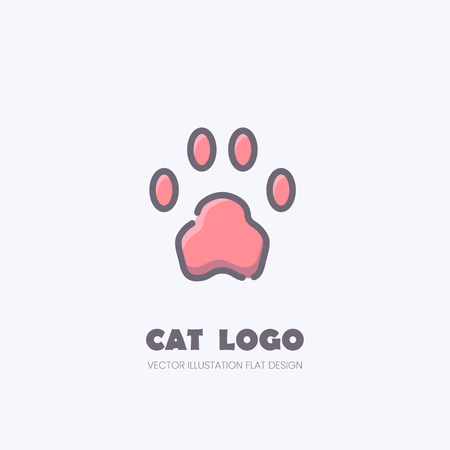 Cat paw icon, Kitten footprint markのイラスト素材