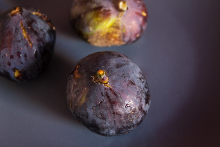 Fresh figs in macro shooting. Close up photo of fruit.